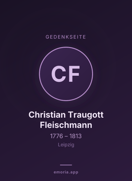 Gedenkportrait von Christian Traugott Fleischmann