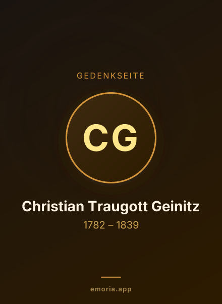 Gedenkportrait von Christian Traugott Geinitz