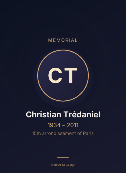 Memorial portrait of Christian Trédaniel