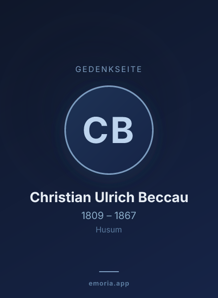 Gedenkportrait von Christian Ulrich Beccau