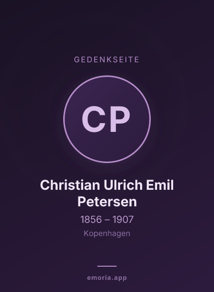 Gedenkportrait von Christian Ulrich Emil Petersen