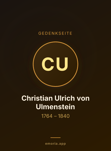 Gedenkportrait von Christian Ulrich von Ulmenstein