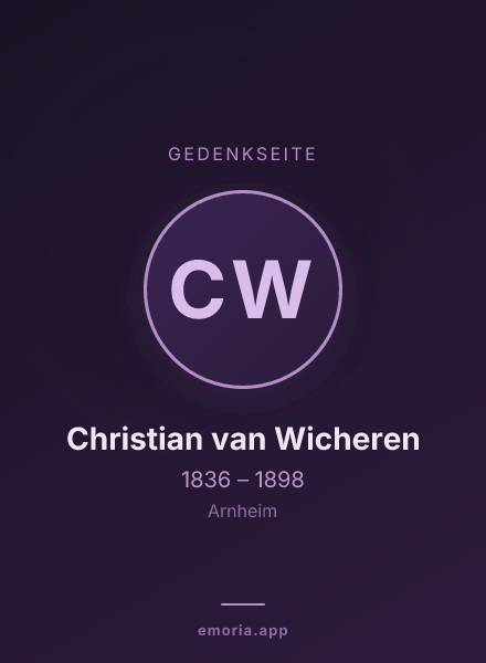 Gedenkportrait von Christian van Wicheren