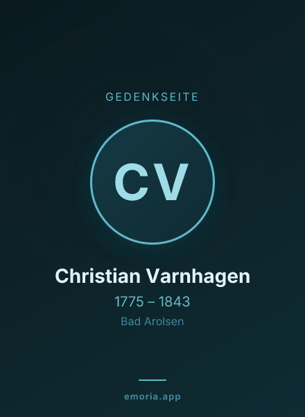 Gedenkportrait von Christian Varnhagen