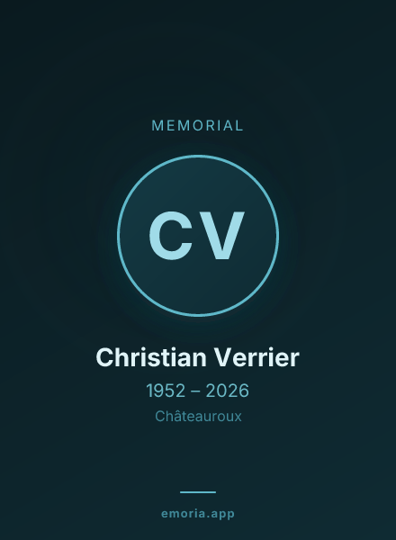 Memorial portrait of Christian Verrier