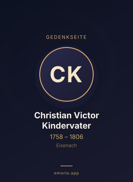 Gedenkportrait von Christian Victor Kindervater