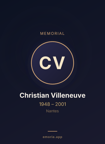 Memorial portrait of Christian Villeneuve