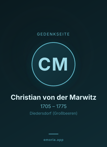 Gedenkportrait von Christian von der Marwitz