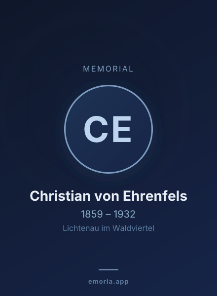 Memorial portrait of Christian von Ehrenfels