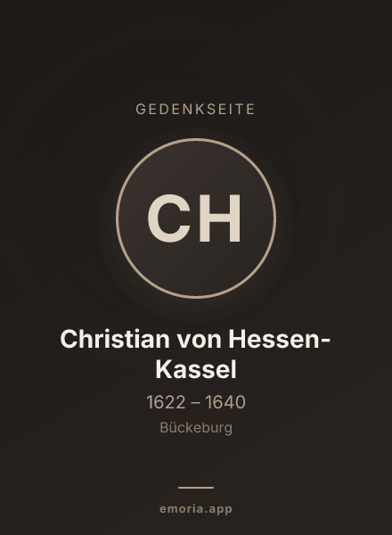 Gedenkportrait von Christian von Hessen-Kassel