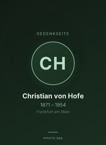 Gedenkportrait von Christian von Hofe