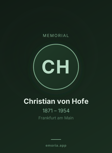 Memorial portrait of Christian von Hofe