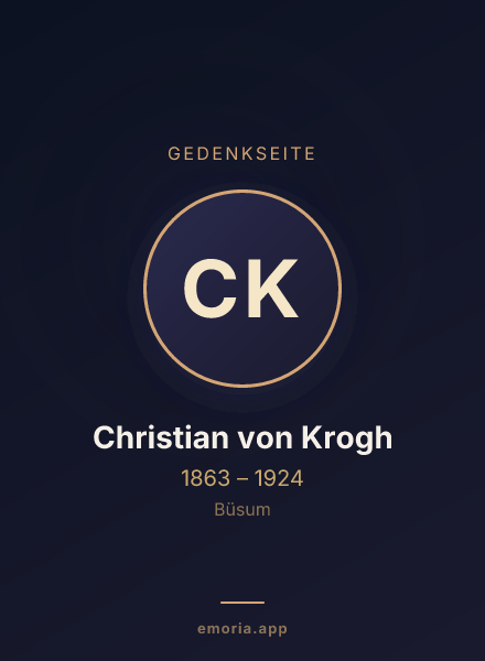 Gedenkportrait von Christian von Krogh