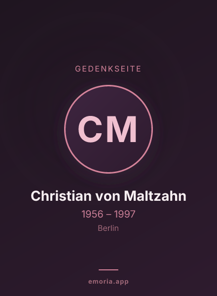 Gedenkportrait von Christian von Maltzahn