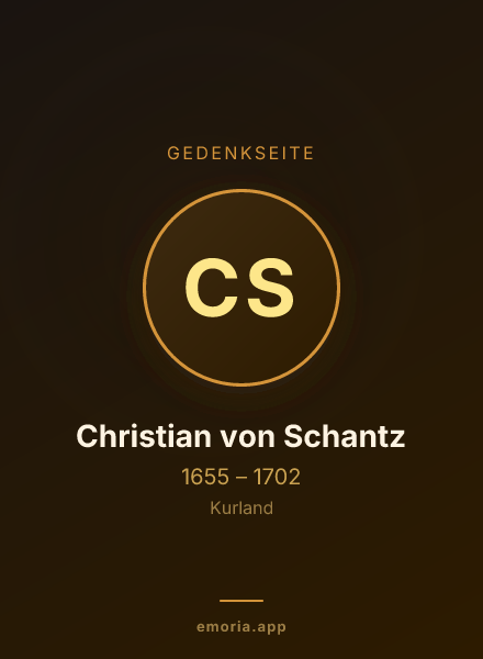 Gedenkportrait von Christian von Schantz