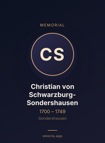 Memorial portrait of Christian von Schwarzburg-Sondershausen