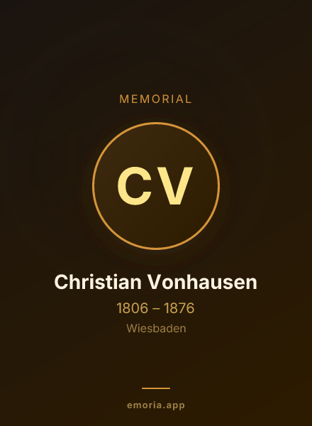 Memorial portrait of Christian Vonhausen