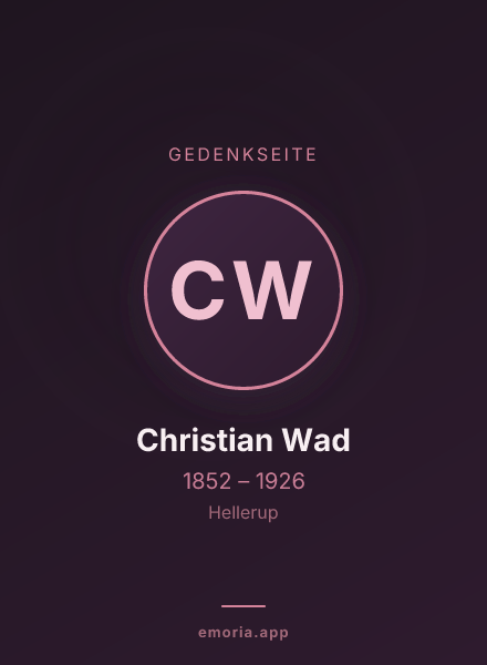 Gedenkportrait von Christian Wad