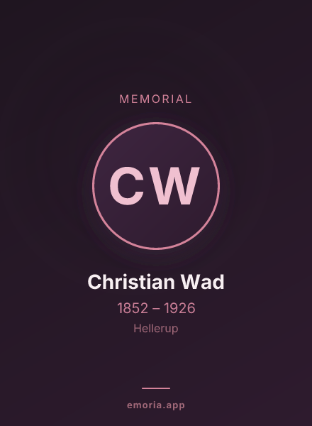 Memorial portrait of Christian Wad