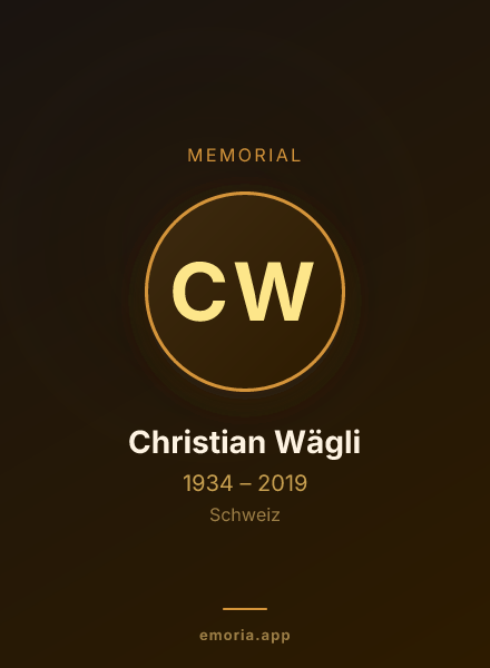 Memorial portrait of Christian Wägli