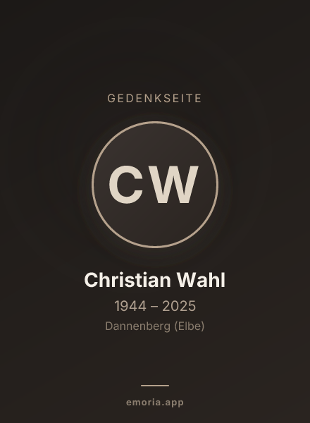 Gedenkportrait von Christian Wahl