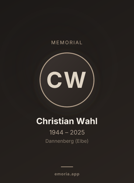Memorial portrait of Christian Wahl