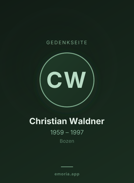 Gedenkportrait von Christian Waldner