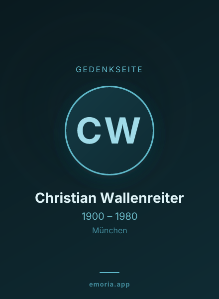 Gedenkportrait von Christian Wallenreiter