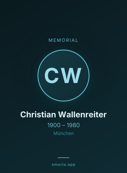 Memorial portrait of Christian Wallenreiter