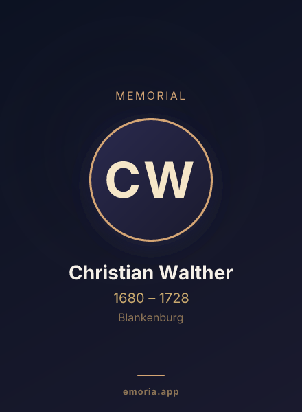 Memorial portrait of Christian Walther