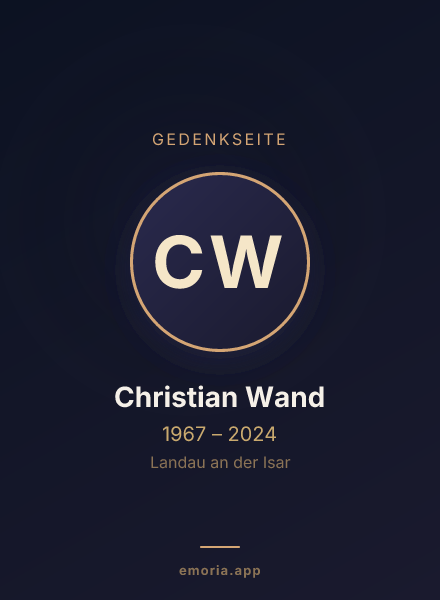 Gedenkportrait von Christian Wand