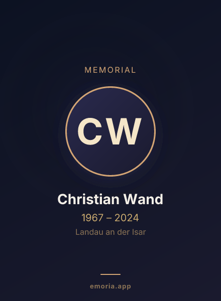 Memorial portrait of Christian Wand