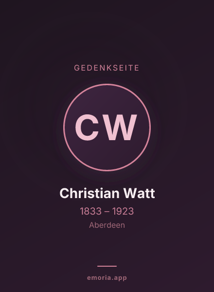 Gedenkportrait von Christian Watt