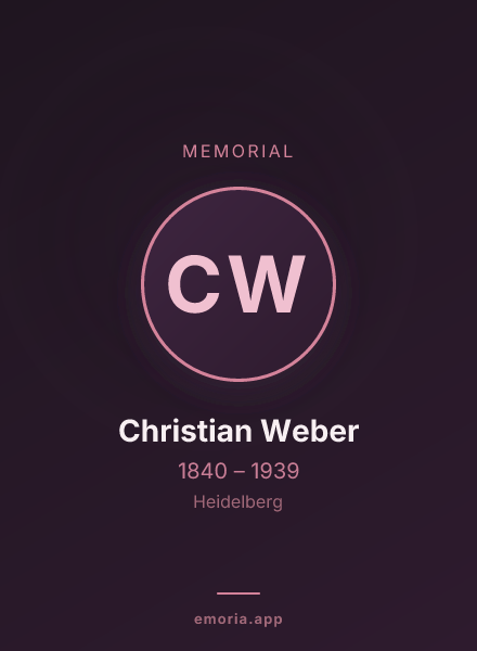 Memorial portrait of Christian Weber
