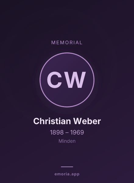 Memorial portrait of Christian Weber