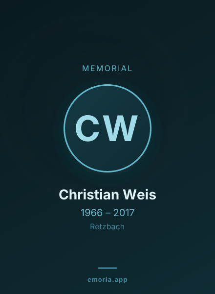 Memorial portrait of Christian Weis