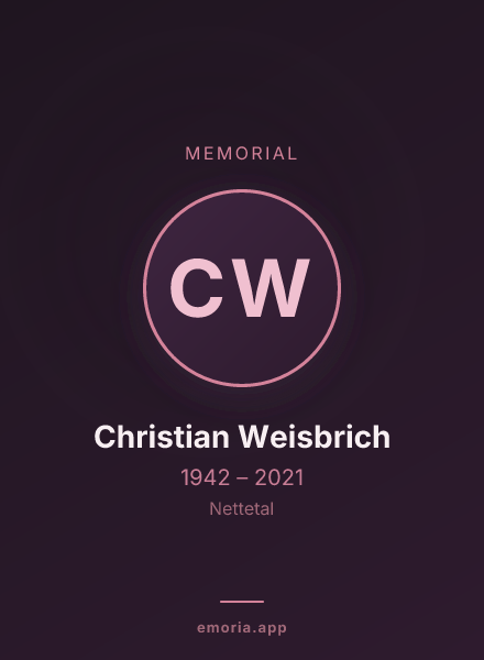 Memorial portrait of Christian Weisbrich