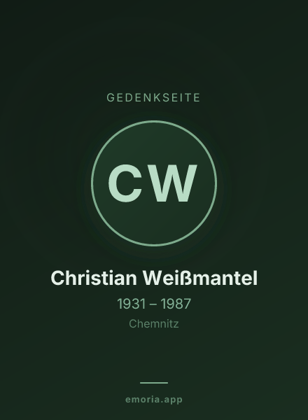 Gedenkportrait von Christian Weißmantel