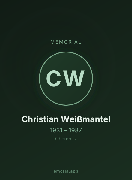 Memorial portrait of Christian Weißmantel