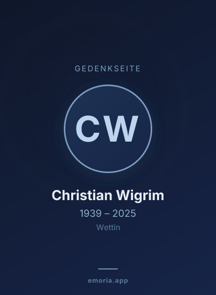 Gedenkportrait von Christian Wigrim