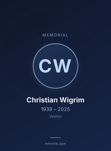 Memorial portrait of Christian Wigrim