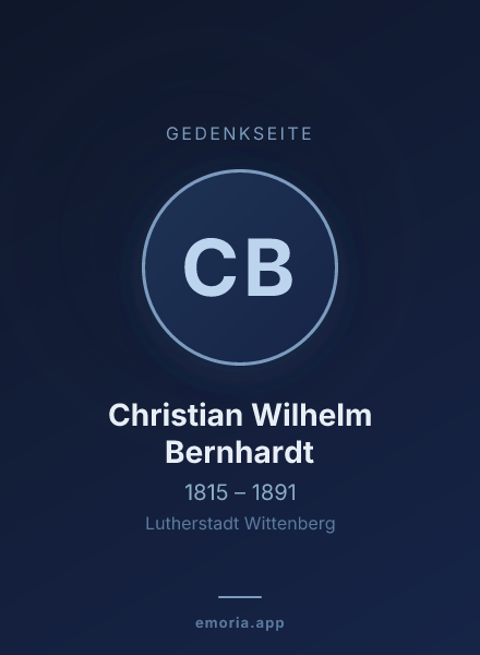 Gedenkportrait von Christian Wilhelm Bernhardt