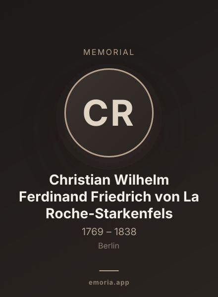Memorial portrait of Christian Wilhelm Ferdinand Friedrich von La Roche-Starkenfels