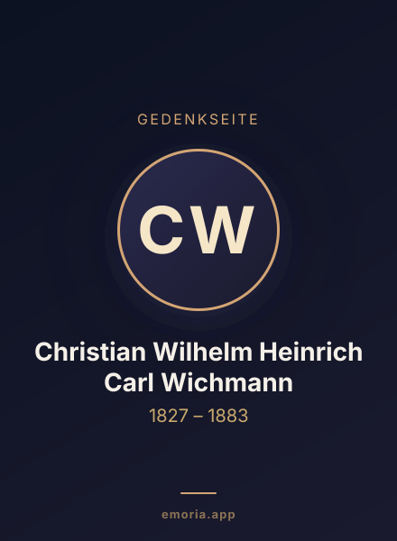 Gedenkportrait von Christian Wilhelm Heinrich Carl Wichmann
