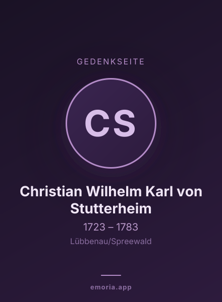 Gedenkportrait von Christian Wilhelm Karl von Stutterheim