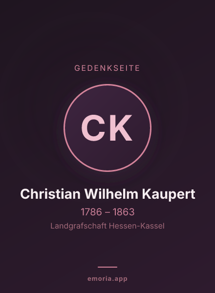 Gedenkportrait von Christian Wilhelm Kaupert