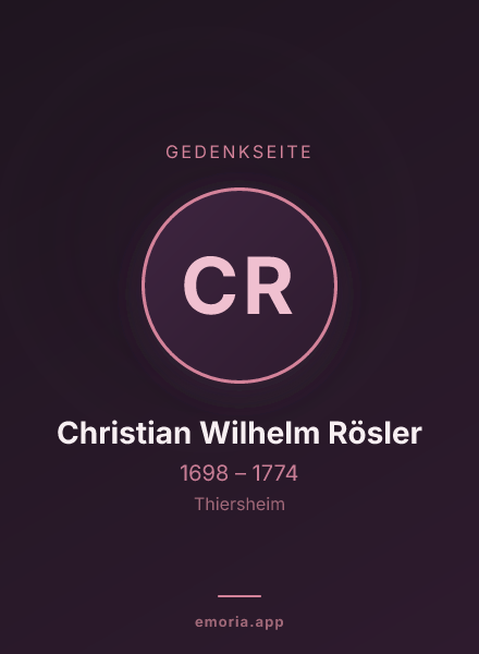 Gedenkportrait von Christian Wilhelm Rösler