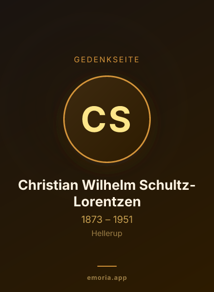 Gedenkportrait von Christian Wilhelm Schultz-Lorentzen