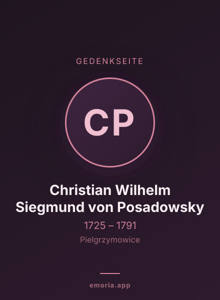 Gedenkportrait von Christian Wilhelm Siegmund von Posadowsky