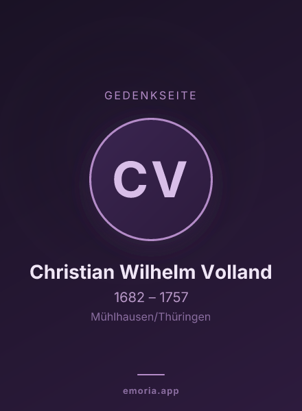 Gedenkportrait von Christian Wilhelm Volland